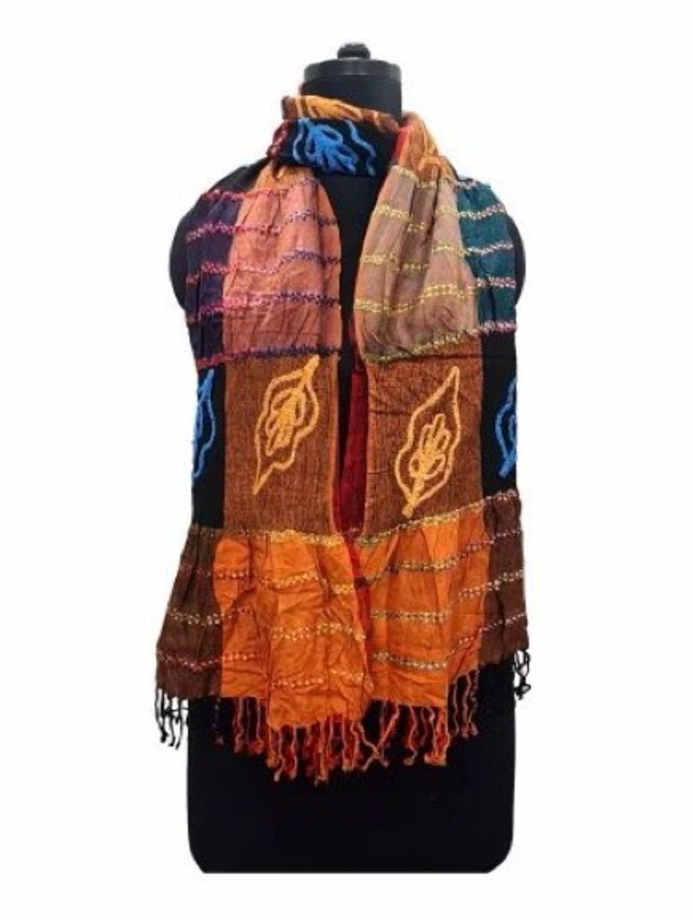 Colorful Patchwork Boho Scarf - Multi Color - Picture 2 of 4